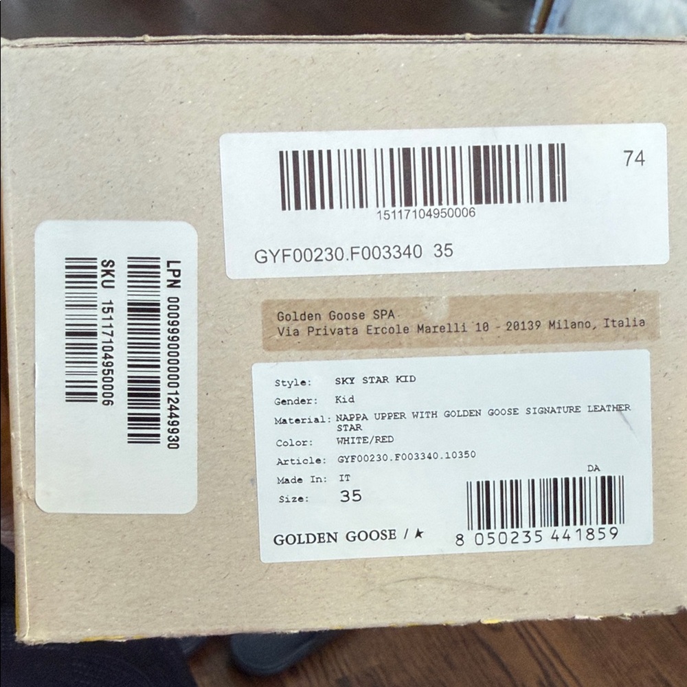 Golden Goose Kids High-Top Sneakers - Cream and Red - Picture 6 of 7